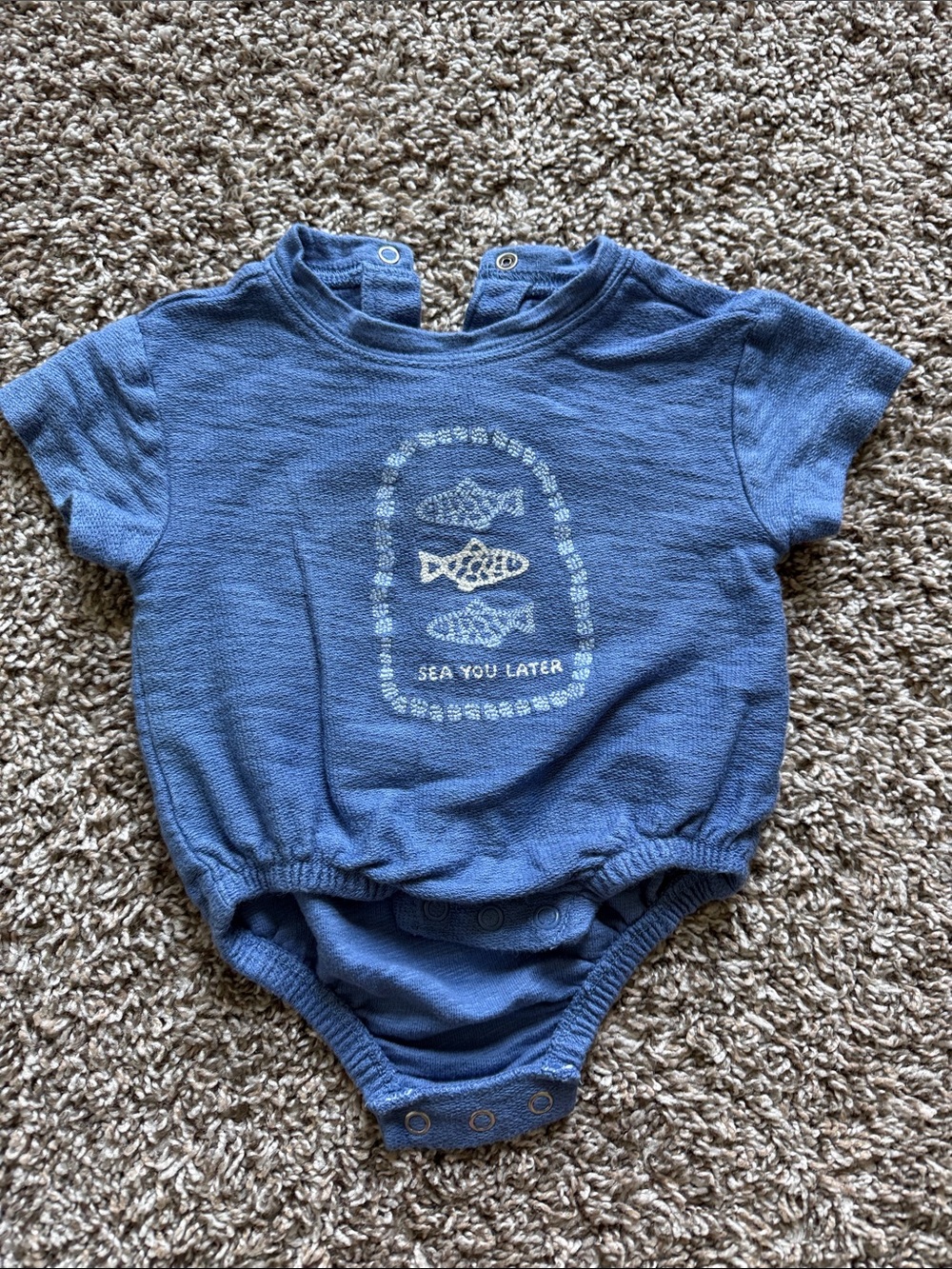 Carter's Blue 'Sea You Later' Fish Graphic One-Piece